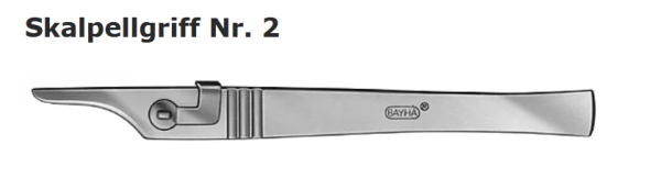 1x BAYHA Skalpellhalter Figur 2 Länge 13cm